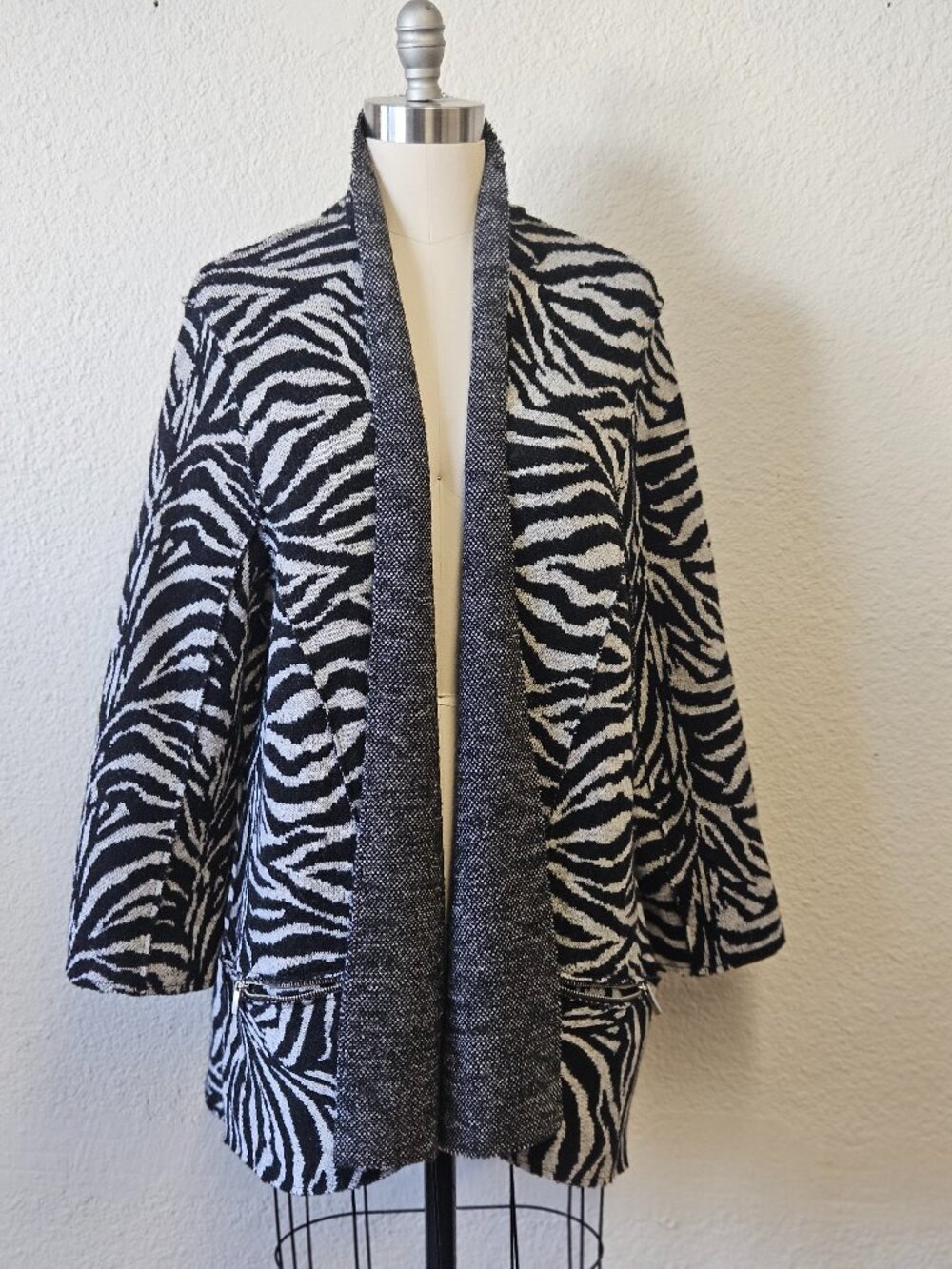 Anne French Wool Open Cardigan